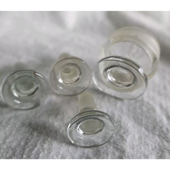Glass BOTTLE STOPPERS Mixed Lot of 4 Used Apothecary Jar Stoppers - Picture 7 of 7